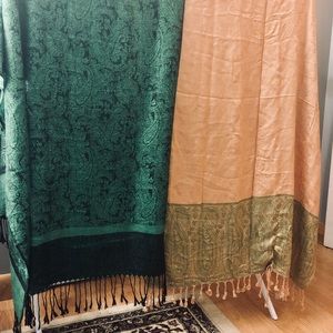 Large pashmina scarves // wraps (set of two)